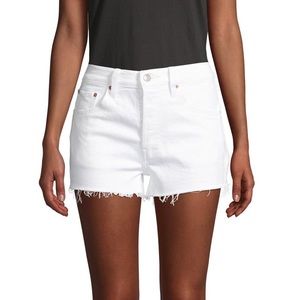 Levi’s 501 White Denim Shorts w/ Button Fly